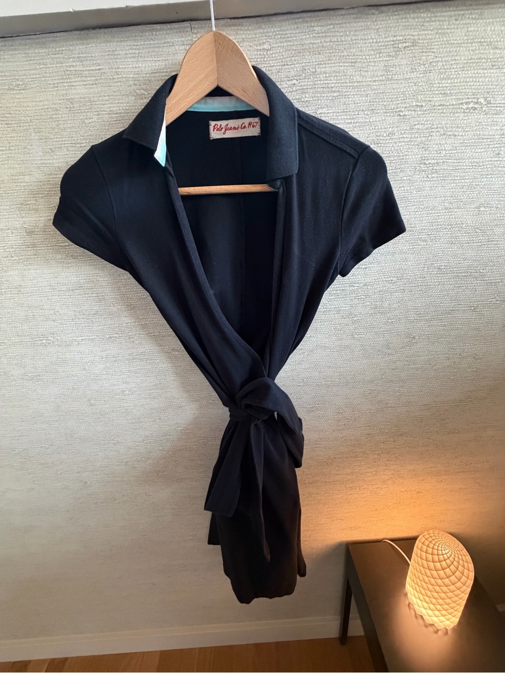 Polo by Ralph Lauren Black Tie-Front Polo Top